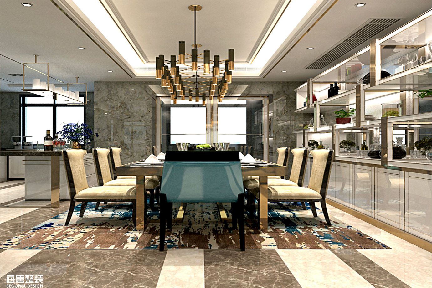 万锦紫园 -三室两厅-140m²-后现代风格